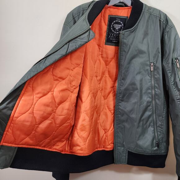 Jordan Craig Legacy edition quilted lined bomber jacket army green men's size L - Picture 9 of 14